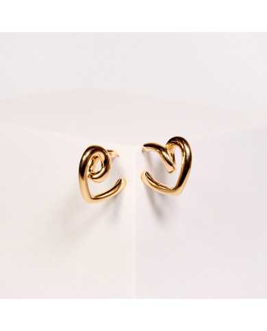 Pendientes dorados acero corazón Laro