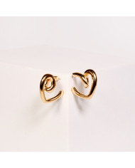 Pendientes dorados acero corazón Laro