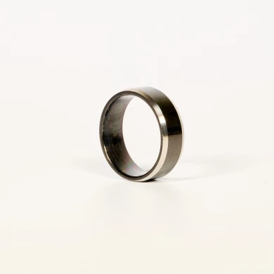 Anillo acero plateado y negro Grey chico