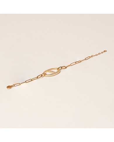 Pulsera plata dorada circonitas Ras