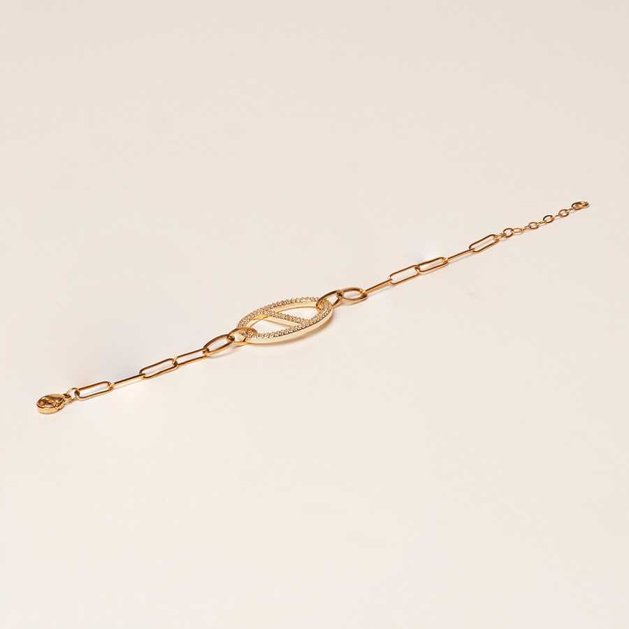 Pulsera plata dorada circonitas Ras