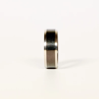 Anillo acero plateado y negro Grey chico