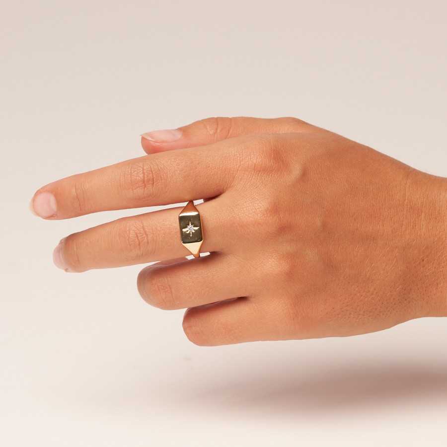 Anillo dorado de acero Vitto