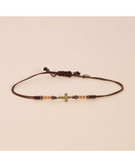 Pulsera Plata y macrame Rel
