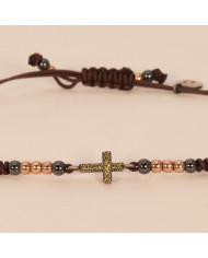 Pulsera Plata y macrame Rel