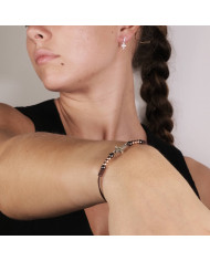 Pulsera Plata y macrame Rel