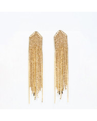 Pendientes acero dorados largos fiesta Dara