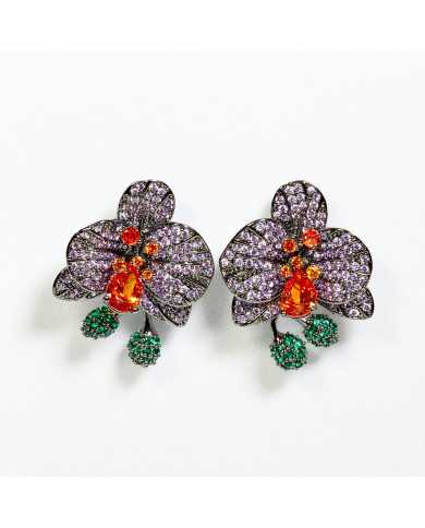 Pendientes acero plateado circonitas Margaret