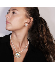 Collar Ojo Turco Perlas Julime Collar Ojo Turco Perlas Julime