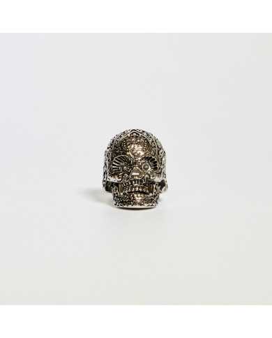 Anillo acero plateado Calavera chico