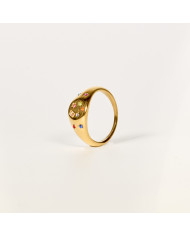 Anillo acero dorado circonitas Mairon Anillo acero dorado circonitas Mairon