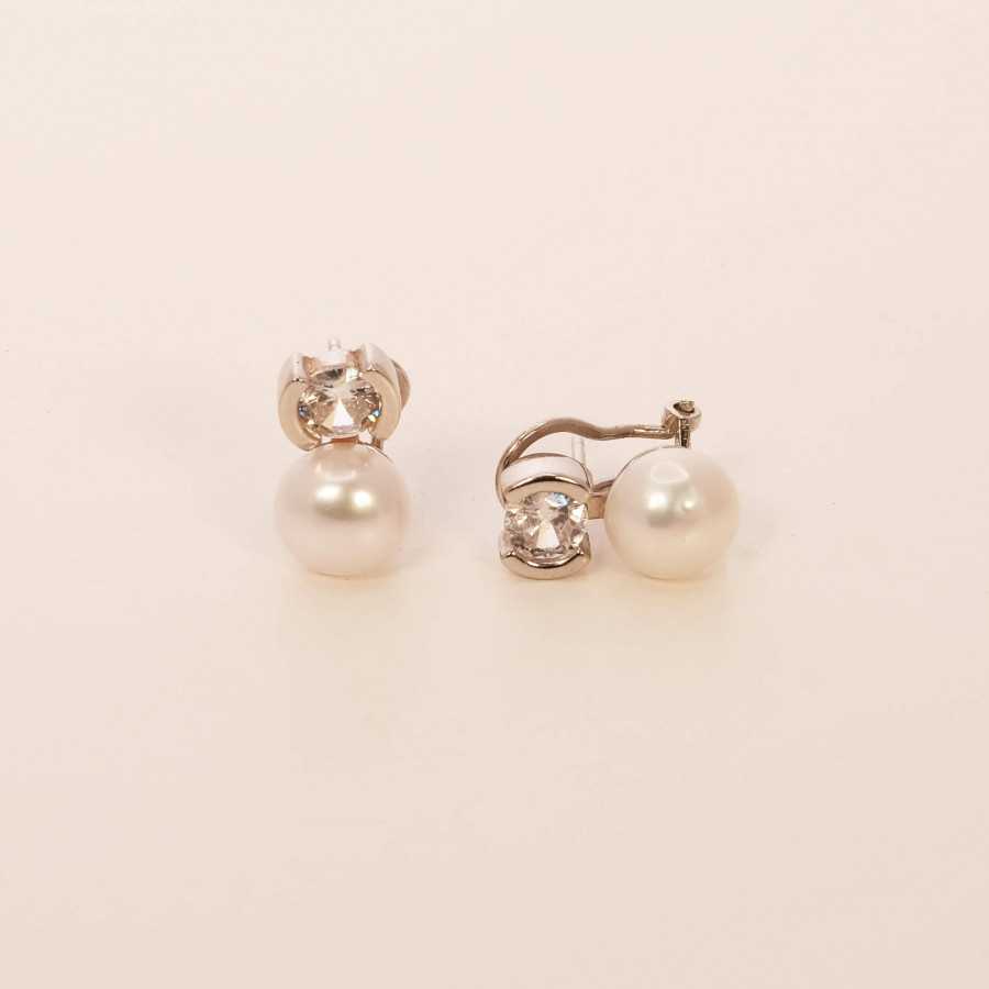 Pendiente Plata con Perlas Daloa