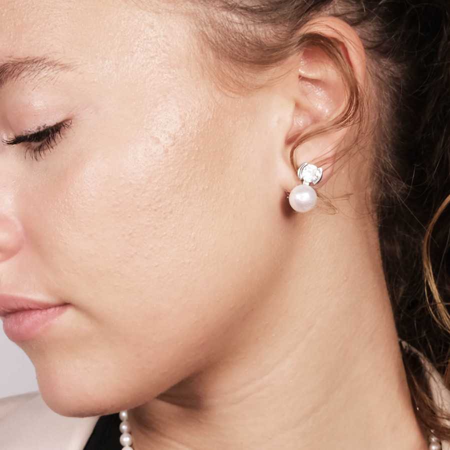 Pendiente Plata con Perlas Daloa