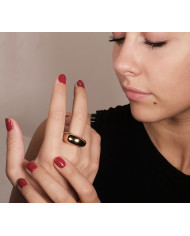 Anillo acero dorado Ope Anillo acero dorado Ope