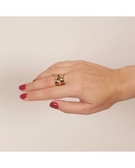 Anillo acero dorado Lutu