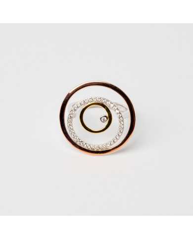 Anillo baño plata multicolor circonitas Bol