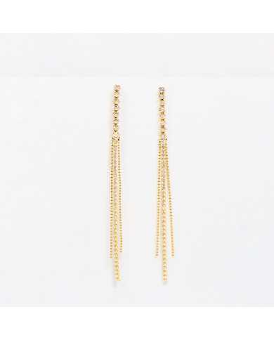Pendientes acero dorado largos fiesta Terar