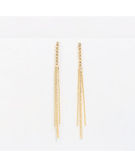 Pendientes acero dorado largos fiesta Terar Pendientes acero dorado largos fiesta Terar