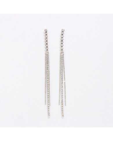 Pendientes acero plateado largos fiesta Terar Pendientes acero plateado largos fiesta Terar