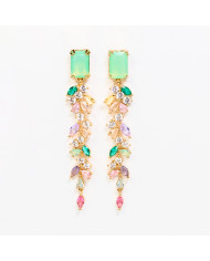 Pendientes acero dorado piedras fiesta Tiffany