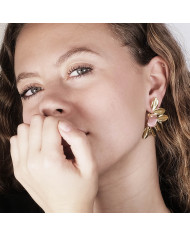 Pendientes de acero dorado Jolma