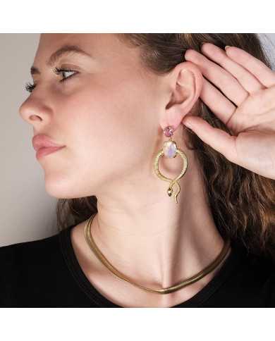 Pendiente acero dorado Julte