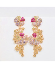 Pendientes acero dorados circonitas fiesta Flower Pendientes acero dorados circonitas fiesta Flower