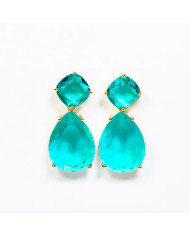 Pendientes acero dorado piedras Her Pendientes acero dorado piedras Her