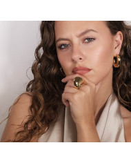 Anillo acero dorado Zeleste