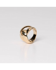 Anillo acero dorado Lutu